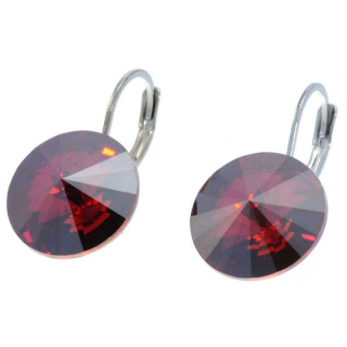 Ohrhänger Hook Silber plated . Crystal Red Magma . 14mm