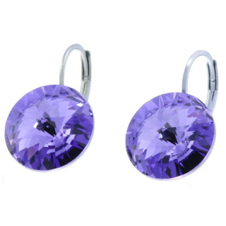 Ohrhänger Hook Silber plated . Crystal Tanzanite . 14mm