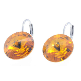 Ohrhänger Hook Silber plated . Crystal Topaz . 14mm