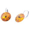 Ohrhänger Hook Silber plated . Crystal Topaz . 14mm