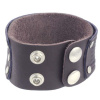 Lederarmband aus Büffelleder mit Metallverzierung Dunkelbraun