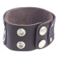 Lederarmband aus Büffelleder mit Metallverzierung Dunkelbraun
