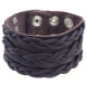 Lederarmband aus Büffelleder mit Metallverzierung Dunkelbraun