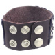 Lederarmband aus Büffelleder mit Metallverzierung Dunkelbraun