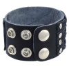Lederarmband aus Büffelleder mit Metallverzierung Schwarz