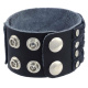 Lederarmband aus Büffelleder mit Metallverzierung Schwarz