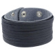 Lederarmband aus Büffelleder mit Metallverzierung Schwarz