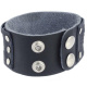 Lederarmband aus Büffelleder mit Metallverzierung Schwarz