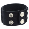 Lederarmband aus Büffelleder mit Metallverzierung Schwarz