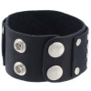 Lederarmband aus Büffelleder mit Metallverzierung Schwarz