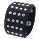 Lederarmband aus Büffelleder mit Metallverzierung Schwarz