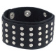Lederarmband aus Büffelleder mit Metallverzierung Schwarz