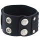 Lederarmband aus Büffelleder mit Metallverzierung Schwarz