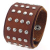 Lederarmband aus Büffelleder mit Metallverzierung Braun
