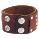 Lederarmband aus Büffelleder mit Metallverzierung Braun
