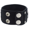 Lederarmband aus Büffelleder mit Metallverzierung Schwarz