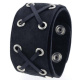 Lederarmband aus Büffelleder mit Metallverzierung Schwarz