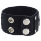 Lederarmband aus Büffelleder mit Metallverzierung Schwarz