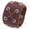 Lederarmband aus Büffelleder mit Metallverzierung Braun