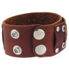 Lederarmband aus Büffelleder mit Metallverzierung Braun
