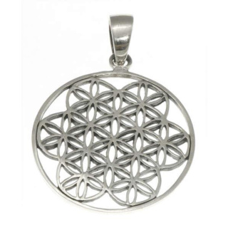Anhänger Blume des Lebens Silber 925 flach