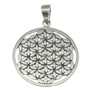 Anhänger Blume des Lebens Silber 925 flach