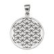 Anhänger Blume des Lebens . 925er Silber . flach