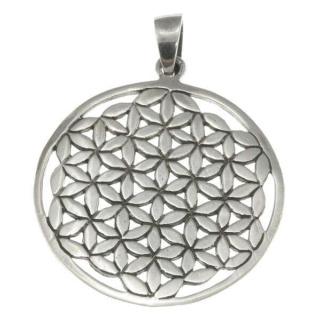 Anhänger Blume des Lebens Silber 925 flach