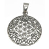 Anhänger Blume des Lebens Silber 925 leicht gewöbt