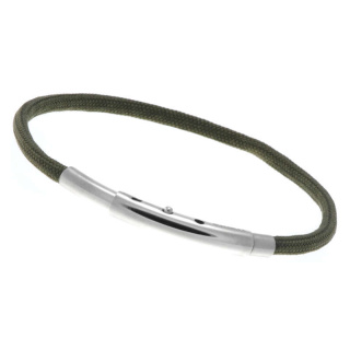 Armband LOOPS Paracord Edelstahlverschluss poliert Kakigrün