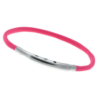 Armband LOOPS Paracord Edelstahlverschluss poliert Dunkelrosa