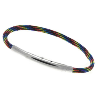 Armband LOOPS Paracord Edelstahlverschluss poliert Multicolor