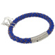 Lederarmband ELEGANCE Blau M0001/8 Edelstahlverschluss mattiert . 8 mm