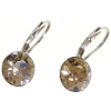 Ohrhänger Hook Silber plated . Crystal Greige . 8mm