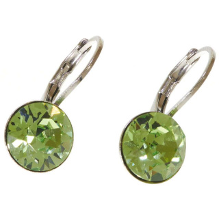 Ohrhänger Hook Silber plated . Crystal Peridot . 8mm
