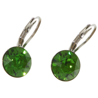 Ohrhänger Hook Silber plated . Crystal Fern Green