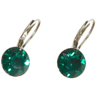 Ohrhänger Hook Silber plated . Crystal Emerald . 8mm