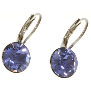 Ohrhänger Hook Silber plated . Crystal Tanzanite . 8mm