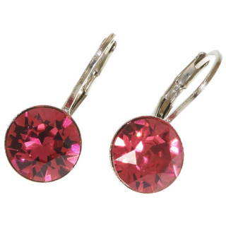 Ohrhänger Hook Silber plated . Crystal Indian Pink
