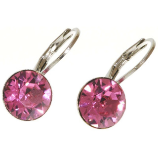 Ohrhänger Hook Silber plated . Crystal Rose