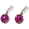 Ohrhänger Hook Silber plated . Crystal Fuchsia . 8mm