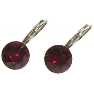 Ohrhänger Hook Silber plated . Crystal Ruby . 8mm