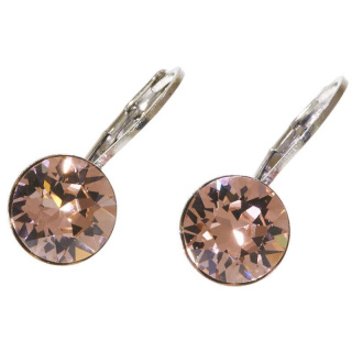 Ohrhänger Hook Silber plated . Crystal Vintage Rose . 8mm