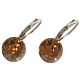 Ohrhänger Hook Silber plated . Crystal Lt. Smoked Topaz . 8mm