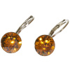 Ohrhänger Hook Silber plated . Crystal Topaz . 8mm