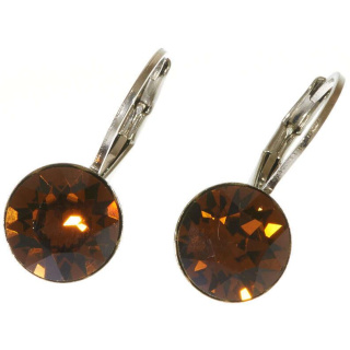 Ohrhänger Hook Silber plated . Crystal Smoked Topaz . 8mm