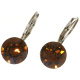Ohrhänger Hook Silber plated . Crystal Smoked Topaz . 8mm