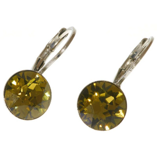 Ohrhänger Hook Silber plated . Crystal Khaki . 8mm
