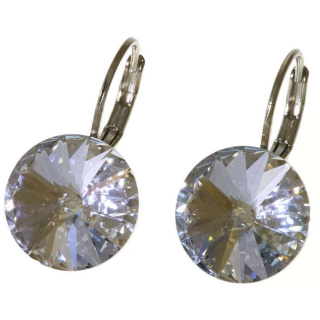Ohrhänger Hook Silber plated . Crystal Blue Shade . 12mm