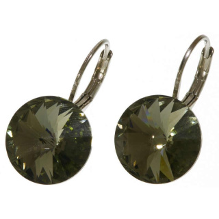 Ohrhänger Hook Silber plated . Crystal Black Diamond . 12mm
